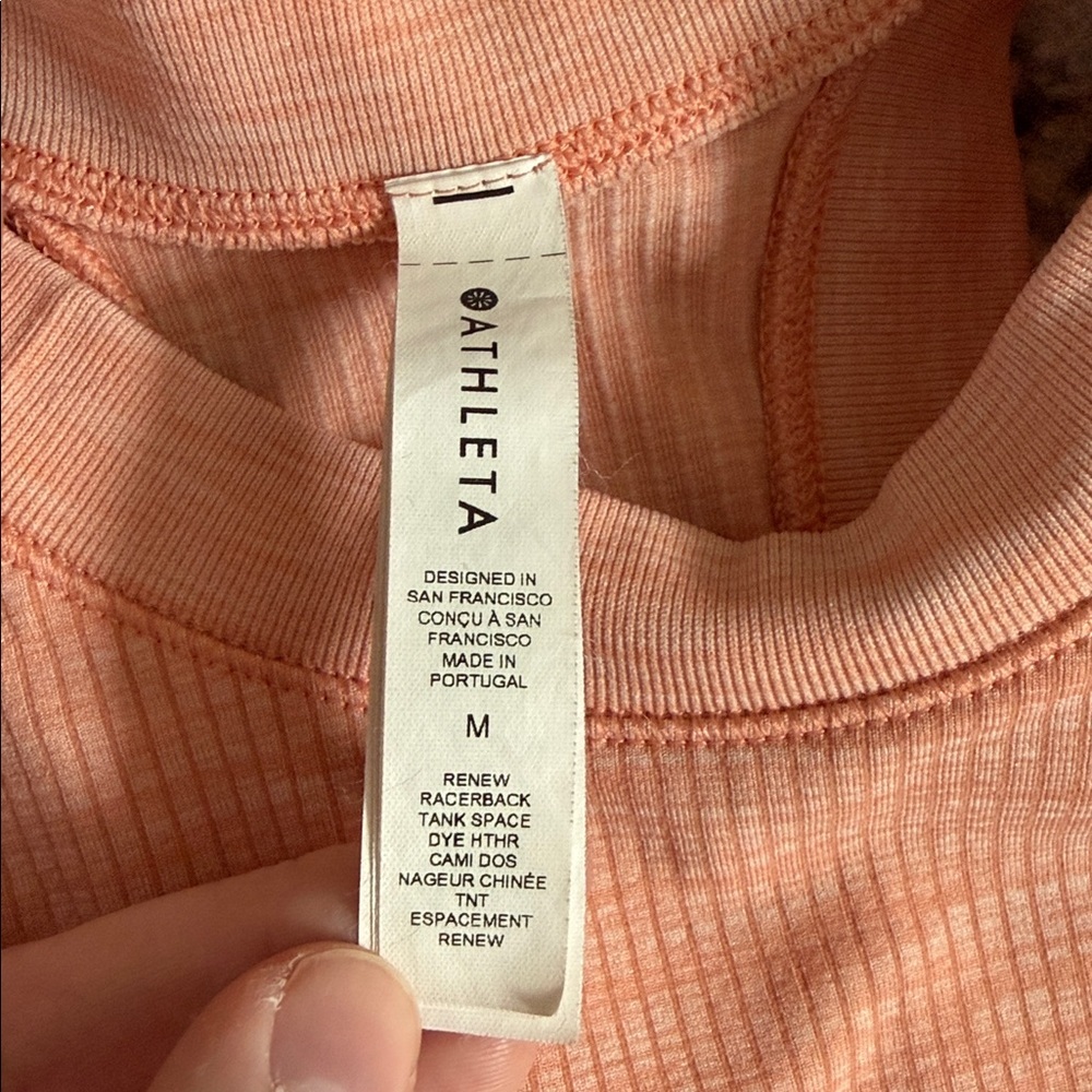 Athleta Ribbed High Neck Tank Size Medium - Picture 3 of 7